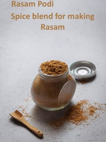 A unique South Indian spice mix - rasam powder- prepared to make Rasam - one of the courses in a South Indian meal.