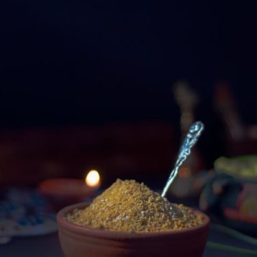 Arisi Puttu – A Traditional Tamil Sweet Made During The Festive Season. Rice Flour And Jaggery Syrup Is Mixed Together To Get A Sandy And Crumbly Textured Sweet To Snack On