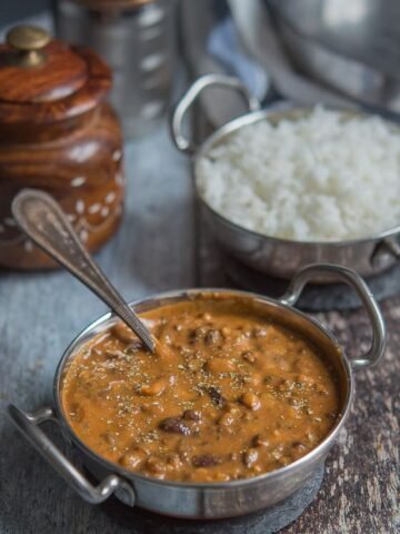 Close up shot of the Dal makhani, rich and delicious lentil based dish.